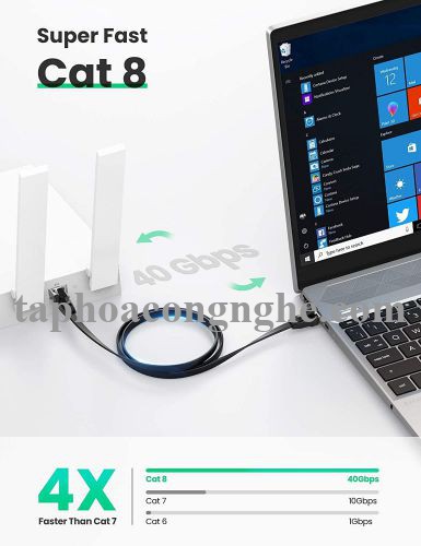 Ugreen 10983 5M CAT8 U-FTP 2000Mhz 30AWG cáp mạng màu đen NW134 30010983